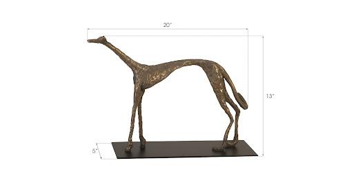 Phillips Collection Greyhound on Black Metal Base Resin Bronze Finish Accent