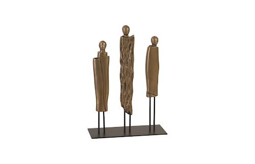 Phillips Collection Robed Monk Trio Sculpture Resin Bronze Finish Accent