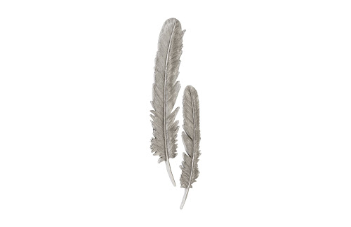 Phillips Collection Feathers Wall Art Large Silver Leaf Set of 2 Accent