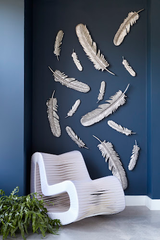 Phillips Collection Feathers Wall Art Large Silver Leaf Set of 2 Accent