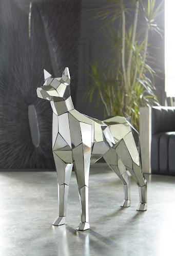Phillips Collection Crazy Cut Dog Stainless Steel Silver Accent