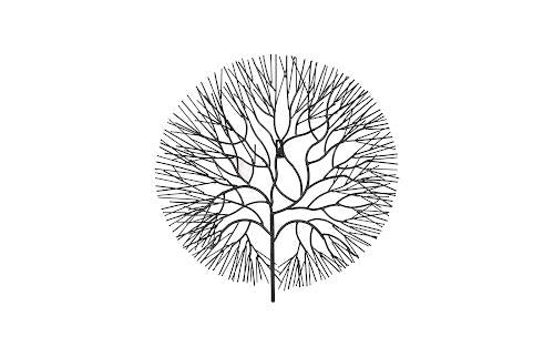 Phillips Collection Wire Tree Small Circle Metal Black Wall Art