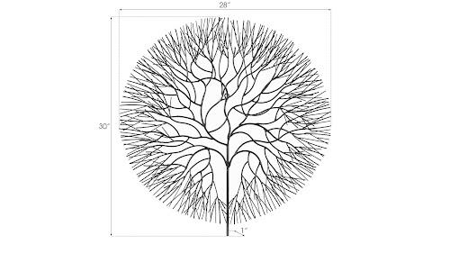 Phillips Collection Wire Tree Large Circle Metal Black Wall Art