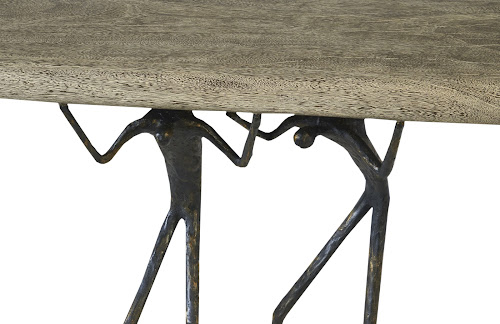 Phillips Collection Atlas  Table Gray Stone Finish Metal Console