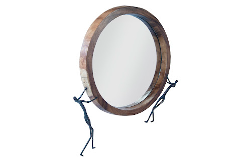 Phillips Collection Atlas Chamcha Wood Natural Metal Mirror