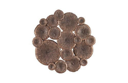 Phillips Collection Lotus Collage Round Copper/Black Wall Art