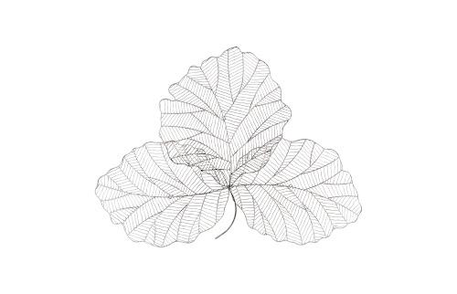 Phillips Collection Tri Leaf Wall Art Small Metal Silver/Black Accent