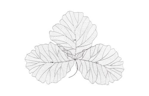Phillips Collection Tri Leaf Wall Art Medium Metal Silver/Black Accent