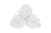Phillips Collection Tri Leaf Wall Art Large Metal Silver/Black Accent