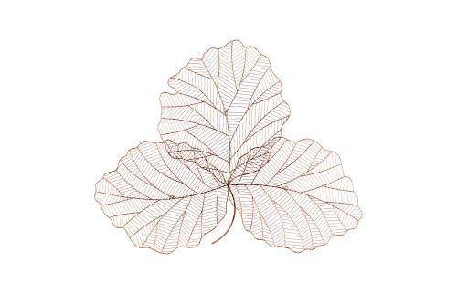 Phillips Collection Tri Leaf Wall Art Small Metal Copper/Black Accent