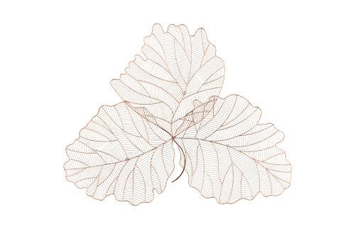 Phillips Collection Tri Leaf Wall Art Large Metal Copper/Black Accent