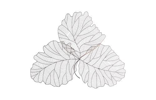Phillips Collection Tri Leaf Wall Art Large Metal Copper/Black Accent