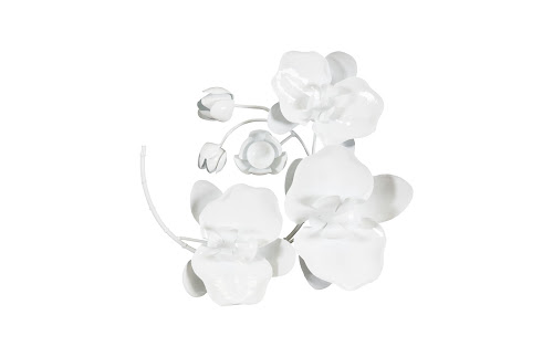 Phillips Collection Orchid Sprig Wall Art Small Metal White Accent