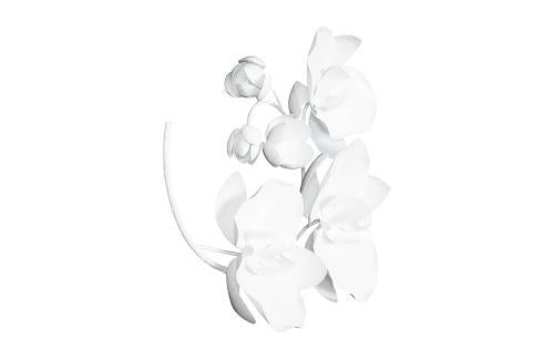 Phillips Collection Orchid Sprig Wall Art Small Metal White Accent
