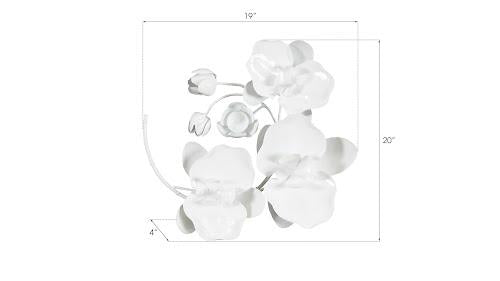 Phillips Collection Orchid Sprig Wall Art Small Metal White Accent