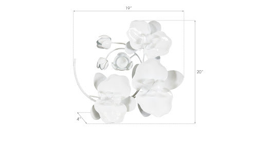 Phillips Collection Orchid Sprig Wall Art Small Metal White Accent