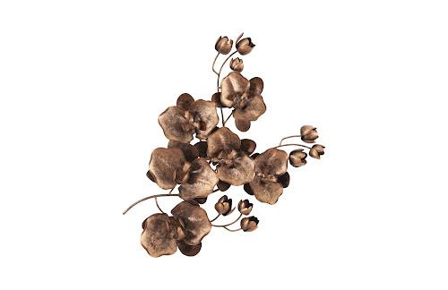 Phillips Collection Orchid Sprig Wall Art Medium Metal Copper/Black Accent