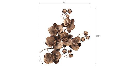 Phillips Collection Orchid Sprig Wall Art Medium Metal Copper/Black Accent