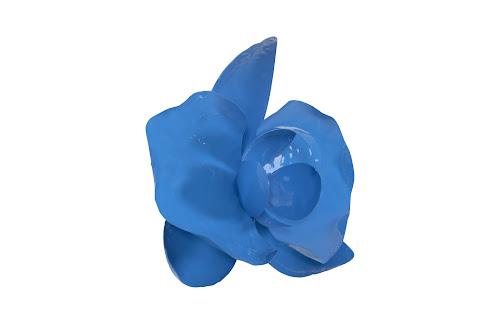 Phillips Collection Orchid Flower Wall Decor Blue Metal Accent