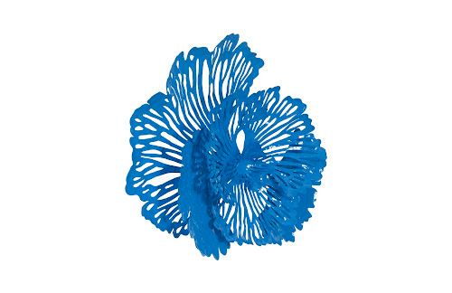 Phillips Collection Flower Wall Art Small Blue Metal Accent