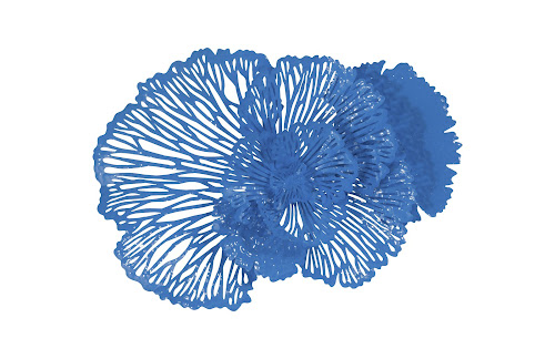 Phillips Collection Flower Wall Art Medium Blue Metal Accent
