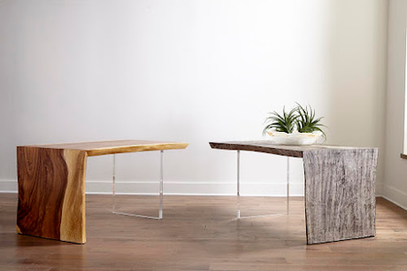 Phillips Collection Waterfall Natural Acrylic Leg Desk