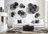 Phillips Collection Flower Wall Art, Medium, Black, Metal Black Accent