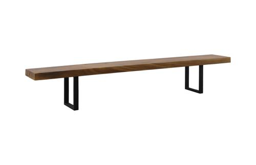 Phillips Collection Origins Straight Edge Natural Satin Black Legs Bench