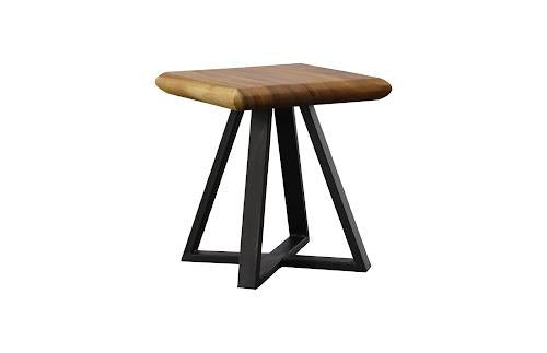 Phillips Collection Trapezium Side Table Black Base Stool