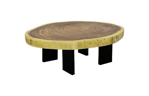 Phillips Collection Floating  With Black Legs, Natural, Size Varies Brown Coffee Table