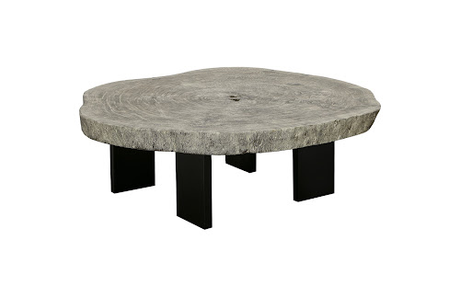 Phillips Collection Floating  with Black Legs Gray Stone Size Varies Coffee Table