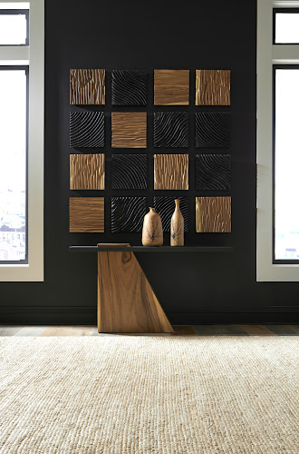 Phillips Collection Carved Wall Tile Black Wave Wall Art