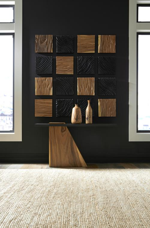 Phillips Collection Carved Wall Tile Black Curve Wall Art