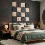 Phillips Collection Carved Wall Tile Black Curve Wall Art