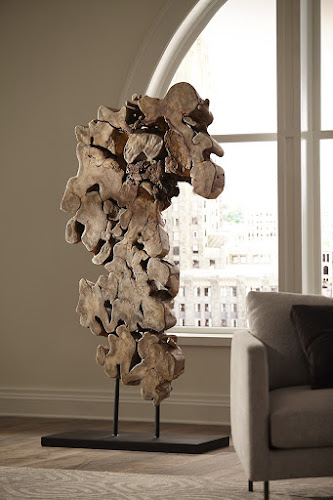 Phillips Collection Pipal Wood Sculpture Black Accent