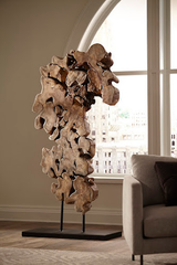 Phillips Collection Pipal Wood Sculpture Black Accent