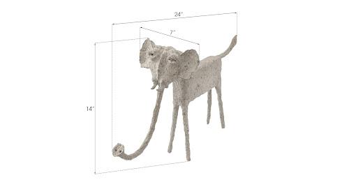 Phillips Collection Elephant Sculpted Animal Trunk Down Paper Mache Accent