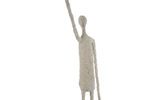 Phillips Collection Human Sculpture One Arm Up Paper Mache Accent