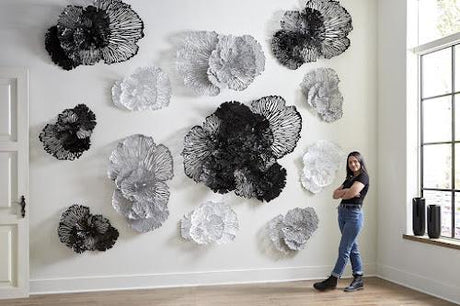 Phillips Collection Flower Wall Art Small White Metal Accent