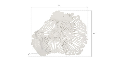 Phillips Collection Flower Wall Art Small White Metal Accent