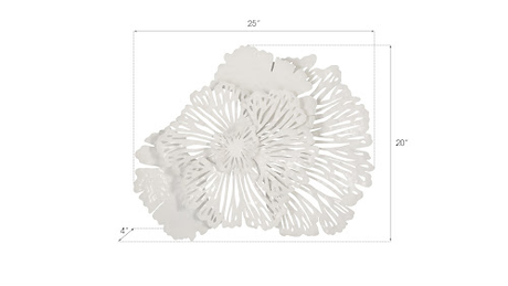 Phillips Collection Flower Wall Art Small White Metal Accent