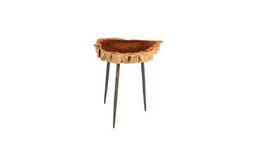 Phillips Collection Burled Forged Legs Side Table