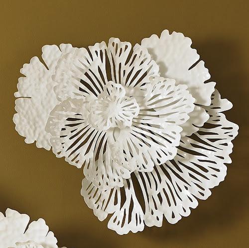 Phillips Collection Flower Wall Art Large White Metal Accent