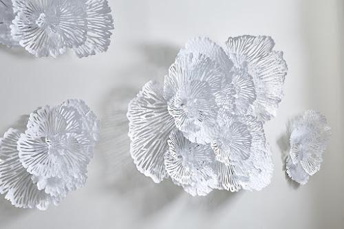 Phillips Collection Flower Wall Art Large White Metal Accent