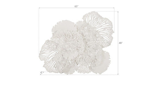 Phillips Collection Flower Wall Art Large White Metal Accent
