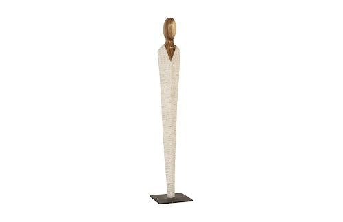Phillips Collection Vested Female Sculpture Medium Chamcha Natural White Gold Accent