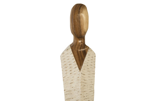 Phillips Collection Vested Female Sculpture Medium Chamcha Natural White Gold Accent