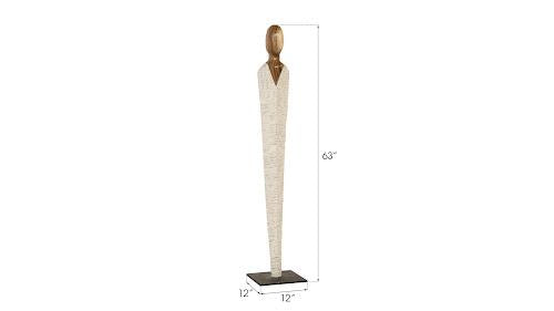 Phillips Collection Vested Female Sculpture Medium Chamcha Natural White Gold Accent