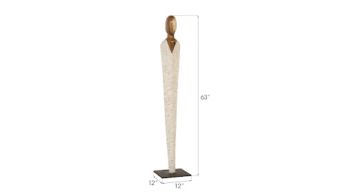 Phillips Collection Vested Female Sculpture Medium Chamcha Natural White Gold Accent