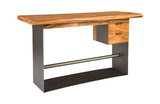Phillips Collection Iron Frame Standing  with Drawers Natural Bar Height Desk